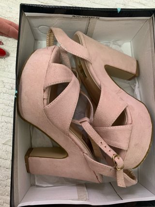 Sandalias tacón plataforma rosa T.36-37