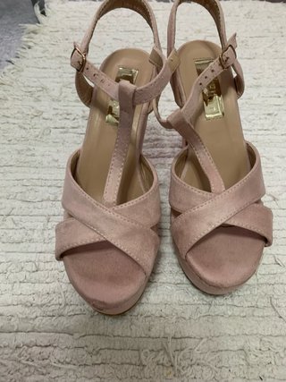 Sandalias tacón plataforma rosa T.36-37