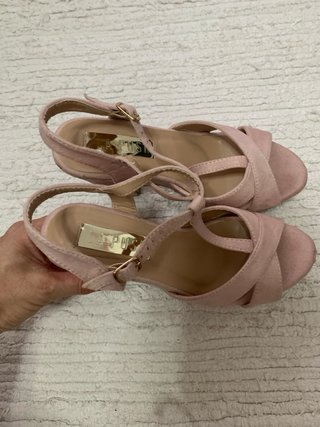 Sandalias tacón plataforma rosa T.36-37