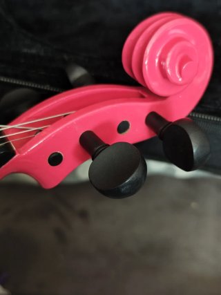 Violín rosa para principiantes con funda
