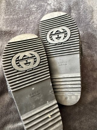Chanclas Gucci GG Negro/Gris