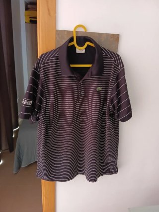 Polo Lacoste Sport Talla 6 Rayas Azul Marino