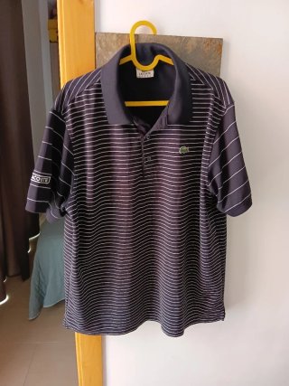 Polo Lacoste Sport Talla 6 Rayas Azul Marino