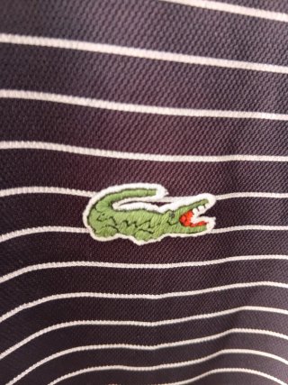 Polo Lacoste Sport Talla 6 Rayas Azul Marino