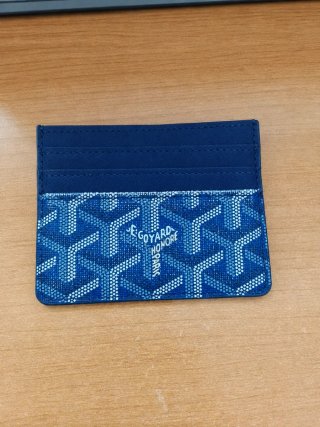 Tarjetero Goyard Azul y Blanco