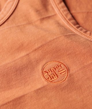 Camiseta sin mangas Superdry S Algodón Naranja