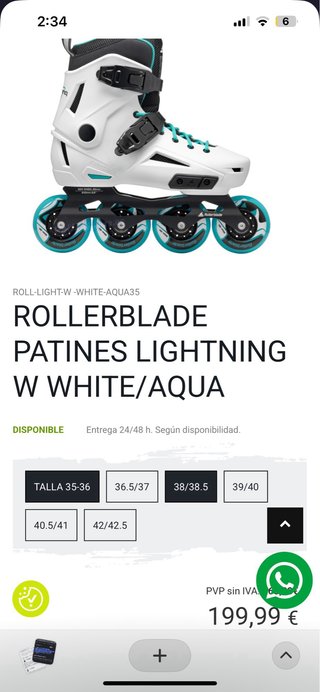 Patines Rollerblade Lightning W - Solo 1 uso