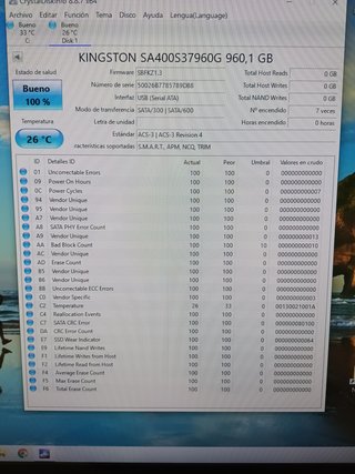 Disco SSD de 960GB 2.5, con informe