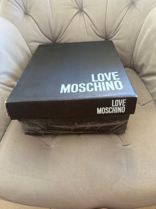 Sandalias Love Moschino Plataforma Corazón Negro