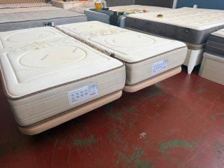 2 BASES TAPIZADAS 3D+2COLCHONES FLEX VISCO90x200