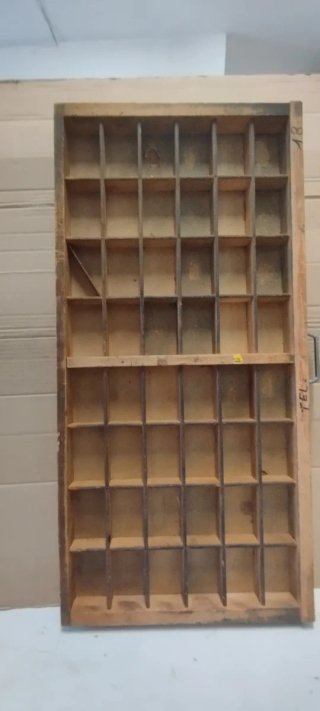 Cassetto tipografico vintage in legno f.to 70x30