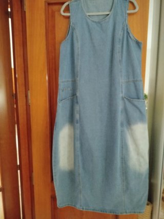 Vestido largo vaquero algodón con bolsillo