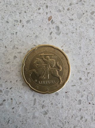 Moneda 20 céntimos Lituania 2017