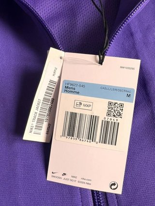 Chaqueta Deportiva Supreme x Nike Morada Talla M