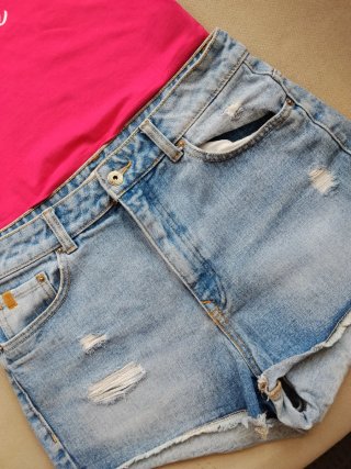Conjunto Top Barbie y Short Vaquero Bershka T. L