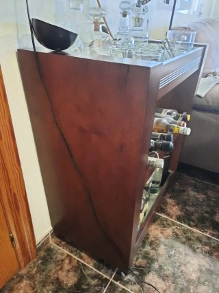 Mueble Bar Botellero de Madera con Ruedas