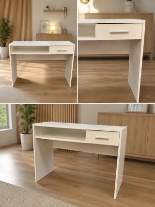 Escritorio blanco con cajón