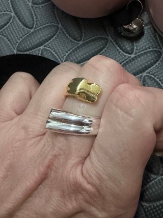 Anillo Tous Oso Corazón Oro y Plata