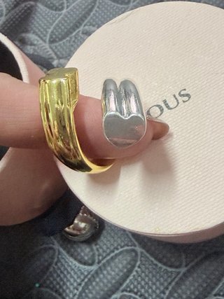 Anillo Tous Oso Corazón Oro y Plata