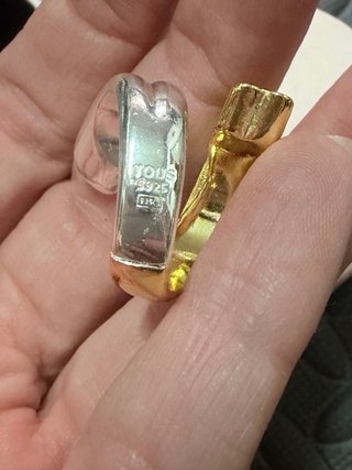 Anillo Tous Oso Corazón Oro y Plata