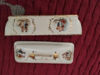 Cajita porcelana antigua dibujos