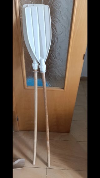 2 Remos blancos para embarcación pequeña
