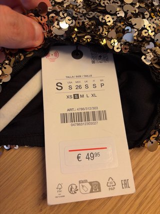 Vestido Zara fiesta lentejuelas S