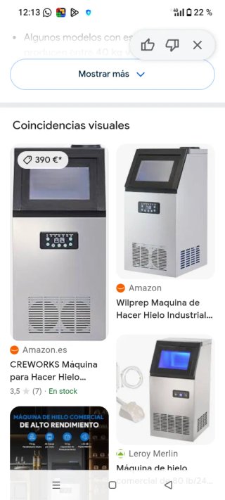Máquina de hielo casi nueva