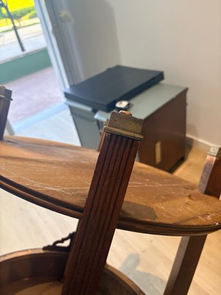 Mesita auxiliar redonda de madera