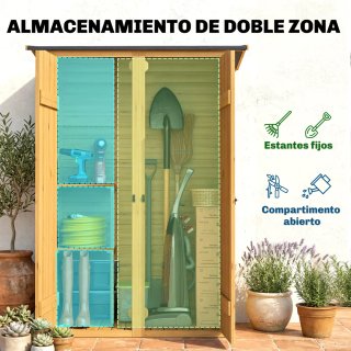 Caseta Jardín Madera 115x53x156 cm