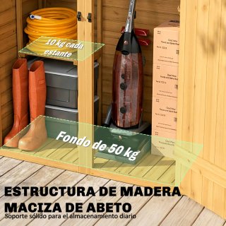 Caseta Jardín Madera 115x53x156 cm