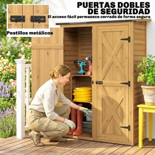 Caseta Jardín Madera 115x53x156 cm