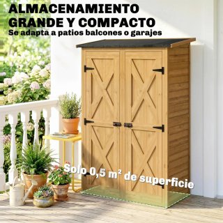Caseta Jardín Madera 115x53x156 cm