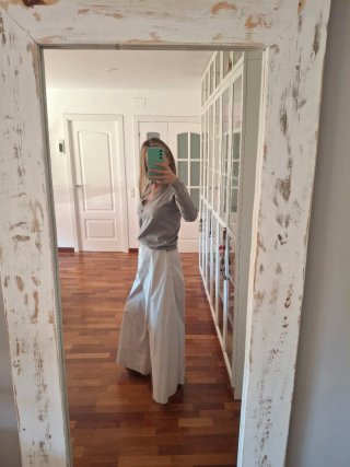 Pantalón Zara tipo pareo beige nuevo
