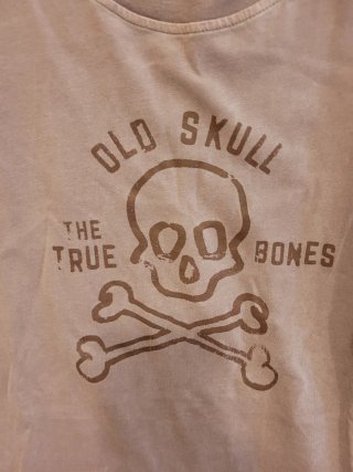 Camiseta Scalpers calavera y huesos marrón