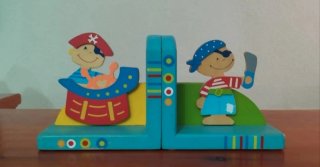 Sujetalibros Piratas Madera Infantiles (Pack 2)
