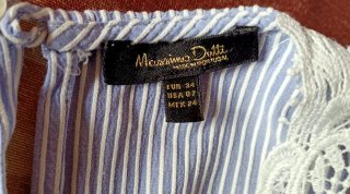 Camisa de rayas sin mangas con encaje