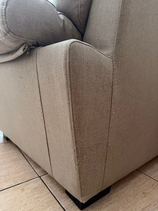 Sofá 2 plazas beige tela