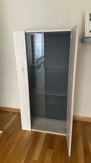 Vitrina de pared madera y cristal