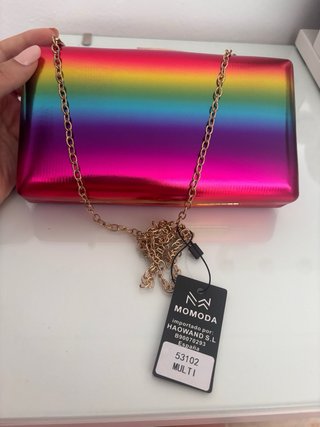 Bolso de fiesta metalizado arcoíris