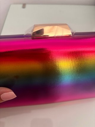 Bolso de fiesta metalizado arcoíris
