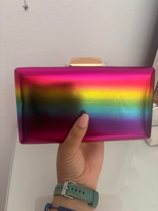 Bolso de fiesta metalizado arcoíris