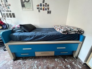 Cama nido madera con dos colchones y cajones
