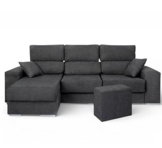 Sofá Chaiselongue Gris Oscuro 4 Plazas