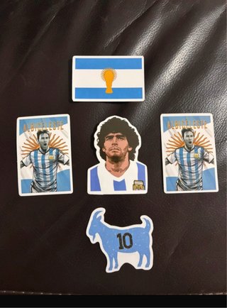 Lote pegatinas Messi, Maradona y Argentina