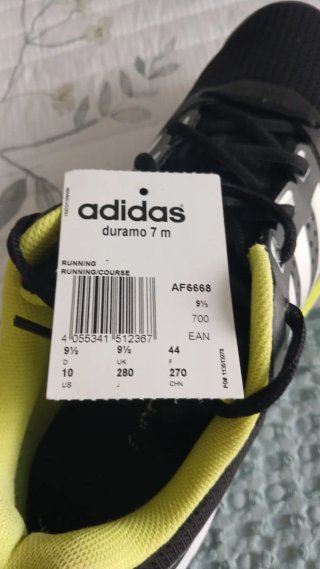 Adidas Duramo 7 Preto/Amarelo Tamanho 44