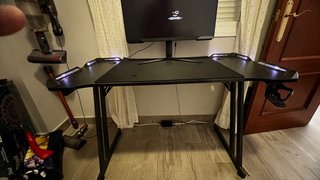 Mesa Gaming Negra con Luces LED