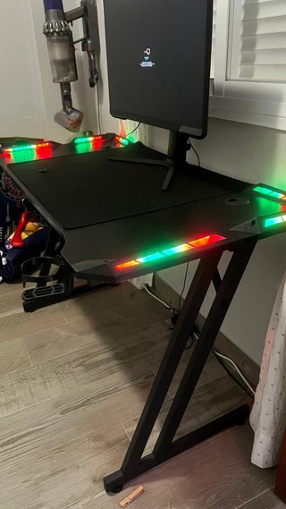 Mesa Gaming Negra con Luces LED