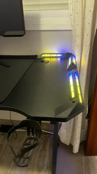 Mesa Gaming Negra con Luces LED