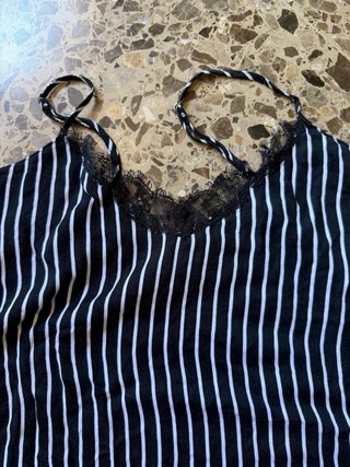 Conjunto lencero rayas blanco y negro
